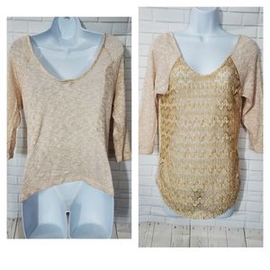Urvana Gold Shimmer Lace Top
